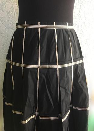Дизайнерская юбка annemie verbeke в стиле yohji yamamoto rundholz чёрная миди с вставками2 фото