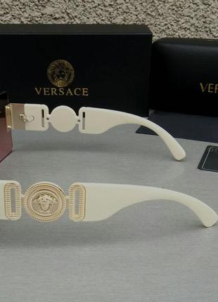 Versace очки маска женские солнцезащитные бордово коричневые с градиентом3 фото