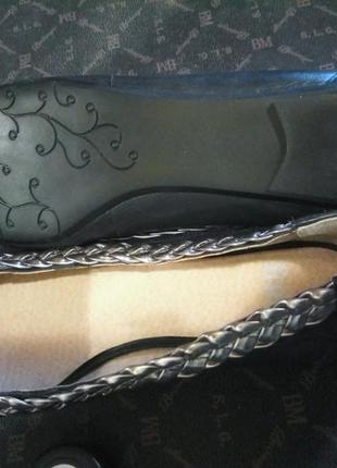 Faith кожаные туфли / балетки с фактурной отделкой по краю от британского бренда/скидка7 фото
