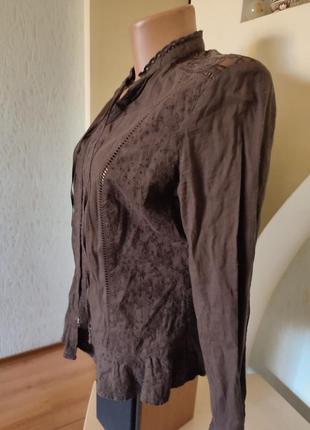 Замечательная блузка цвета черного шоколада3 фото