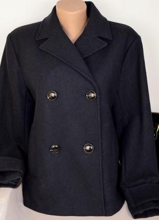 Брендовое демисезонное пальто с карманами modstrom denmark шерсть этикетка6 фото