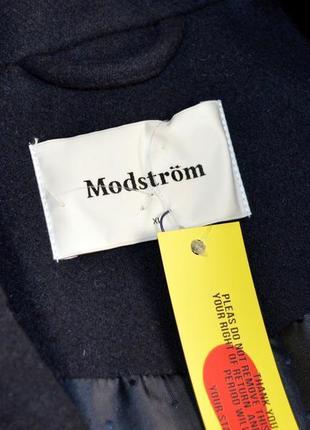 Брендовое демисезонное пальто с карманами modstrom denmark шерсть этикетка8 фото