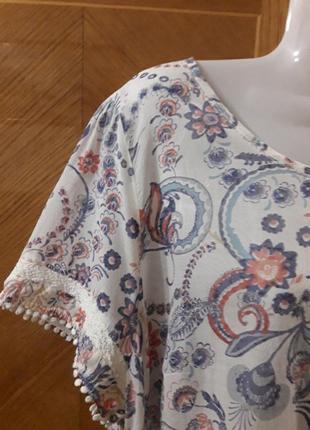 Monsoon  р.20 легкая   нарядная блуза с  кружевом3 фото