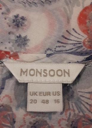 Monsoon  р.20 легкая   нарядная блуза с  кружевом4 фото
