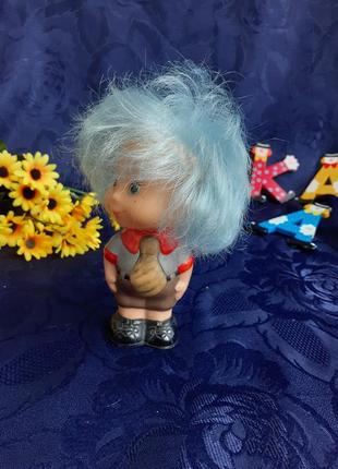 Незнайка ссср донецкой фабрики кукла резина пупс с волосами эмаль ссср советский2 фото