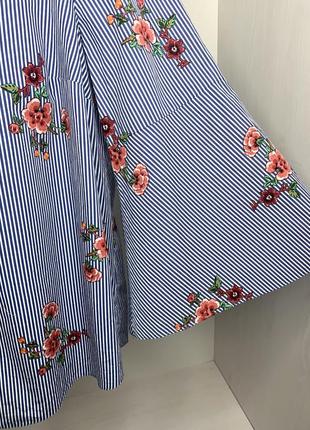 Бавовняна блуза з рукавами кльош2 фото