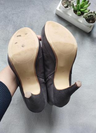 Серые стильные актуальные текстильные ботильоны туфли ботинки h&m7 фото