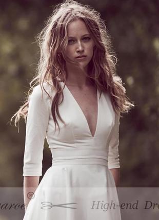 Платье белое расклешенное9 фото