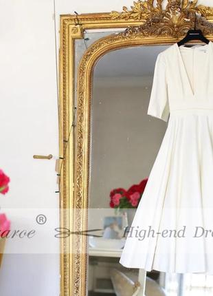 Платье белое расклешенное10 фото
