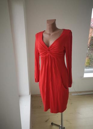 Красное платье вискоза, разм s-m5 фото