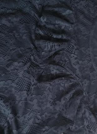 Красивая кружевная блуза с воланом гипюровая черная2 фото