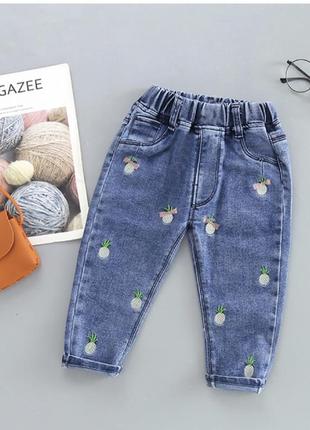 Джинсы ананасы ананасики для девочки