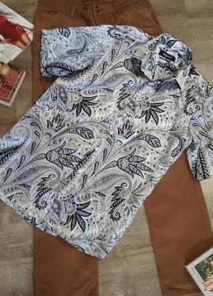 Мужская рубашка в огурцах, размер м sigmen slim fit