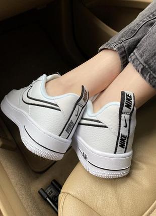 Кроссовки nike air force 1 white/black logo кросівки5 фото