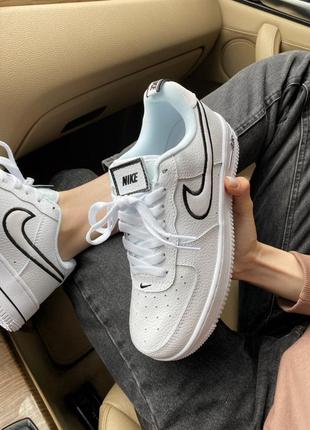 Кроссовки nike air force 1 white/black logo кросівки3 фото