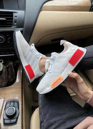 Кросівки adidas nmd r1 white/red кросівки