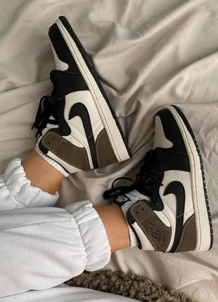 Кросівки jordan 1 retro dark mocha  кроссовки8 фото