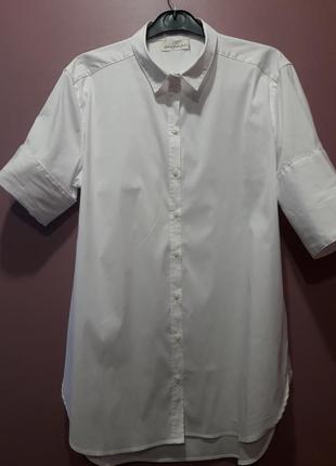 Шикарная рубашка белого цвета1 фото