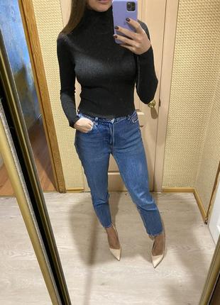 Гольф укороченный водолазка темно-серый рубчик м, на с также, pull&bear4 фото