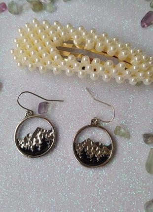 Сережки карпати + заколка у подарунок.  гори ліс бохо