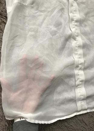 Блуза безрукавка полупрозрачная белая шифоновая2 фото