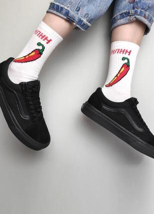 Кеди унісекс vans old skool mono black олдскул венс ванс венси олд скул