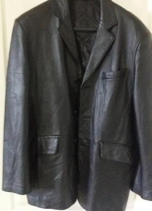 Пиджак кожаный, италия,размер 52