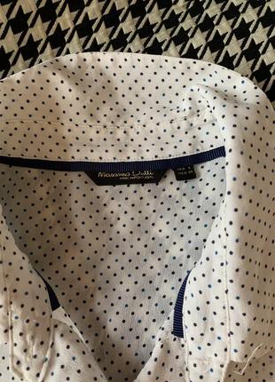 Нежная шелковая блуза в мелкий горошек от массимо4 фото