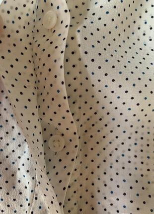 Нежная шелковая блуза в мелкий горошек от массимо5 фото