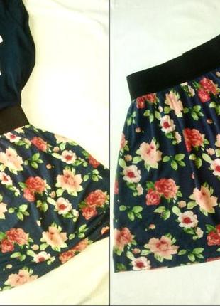 Летняя юбка в цветочный принт1 фото