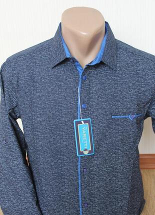 Мужская рубашка с узором длинный рукав чоловіча сорочка приталена