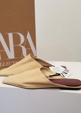 Шкіряні шльопанці zara3 фото