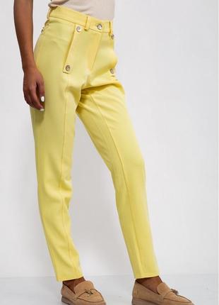 Жовті ефектні брюки високі s-m