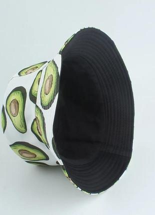 Панама двухсторонняя авокадо, унисекс белая2 фото