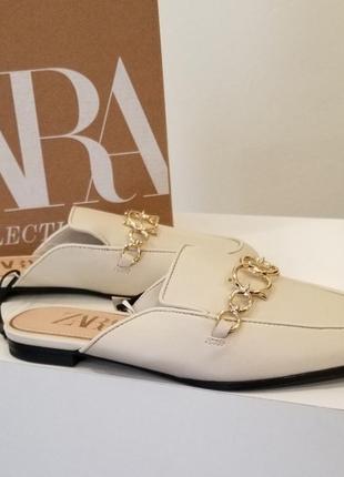 Шкіряні шльопанці zara5 фото