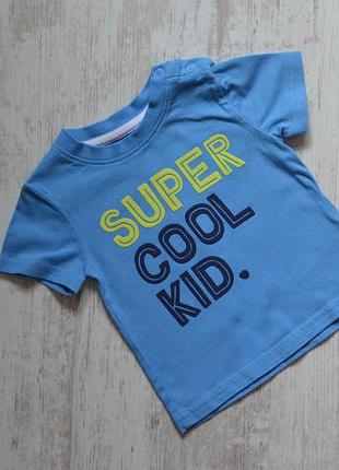 Голубая футболка на 9-12 мес
