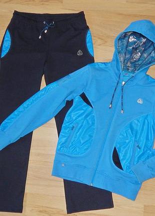 Женский трикотажный костюм, туреченица, soccer, голубой/серый