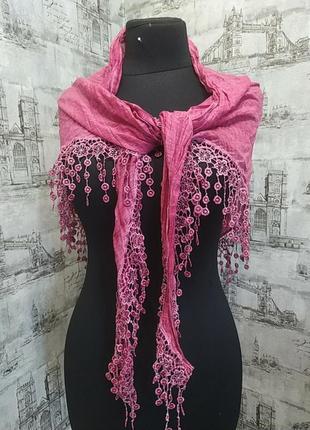 Косынка  насыщено розовая