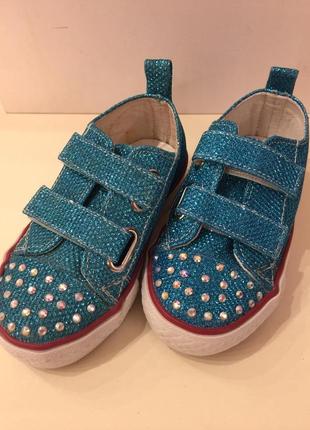 Кроссовки  бирюзовые  разм  21  стелька 13 см ,размер  24 стелька  14.3см