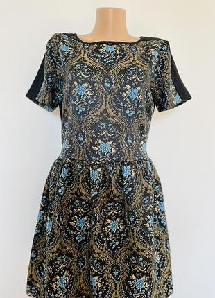 Сукня пачка вінтаж river island ошатне короткий рукав блискавка жіноче принт демісезонне сукня жіноча демисезонна