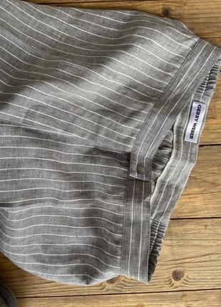 Фирменные стильные винтажные качественные натуральные брюки из льна6 фото