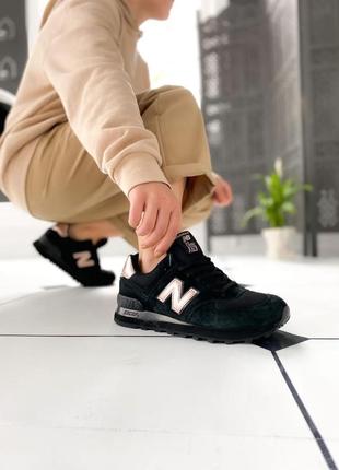 New balance 574 black женские кроссовки черные нью баланс, жіночі кросівки чорні2 фото