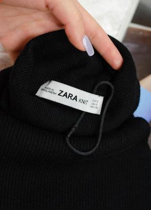 Zara черная полосатая жилетка, жилет, базовая безрукавка с высоким воротом9 фото