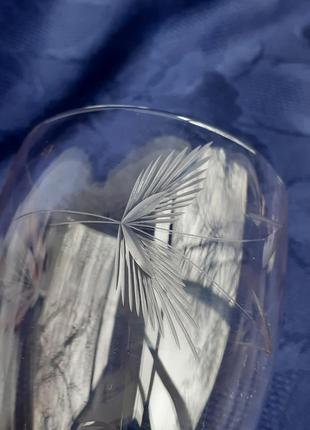 Келихи для вина стріла срср радянські марганцеве аметистове скло алмазна грань фужер10 фото