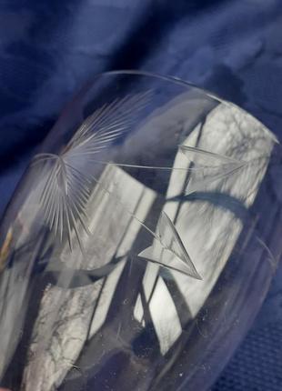 Келихи для вина стріла срср радянські марганцеве аметистове скло алмазна грань фужер9 фото