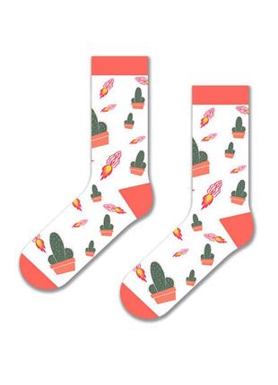Довгі шкарпетки sox з різнобарвним принтом "кактус і ракета"