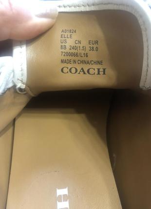 Кеды сникерсы coach elle оригинал натуральная кожа7 фото