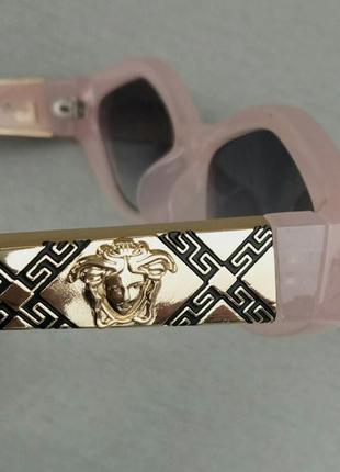 Versace жіночі сонцезахисні окуляри вузькі рожево пудрові8 фото