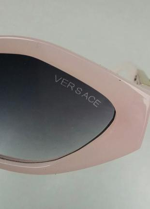 Versace жіночі сонцезахисні окуляри вузькі рожево пудрові9 фото