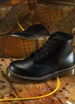 Черевики dr. martens 101 bex yellow stitch smooth 26230001 black унісекс